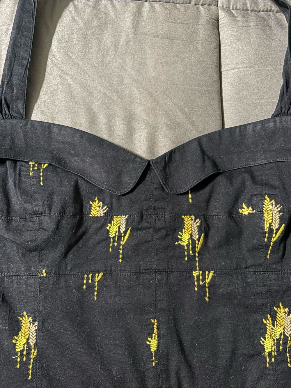Floreat Black Lace-Trim Halter Cami with Gold wheat print - Picture 6 of 13